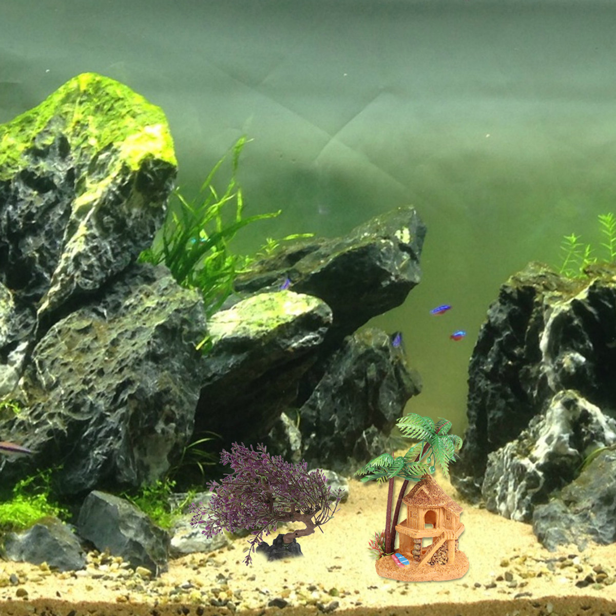 Aquarium Fish Beautiful - Aquarium Ornament Resin House Fish Tank