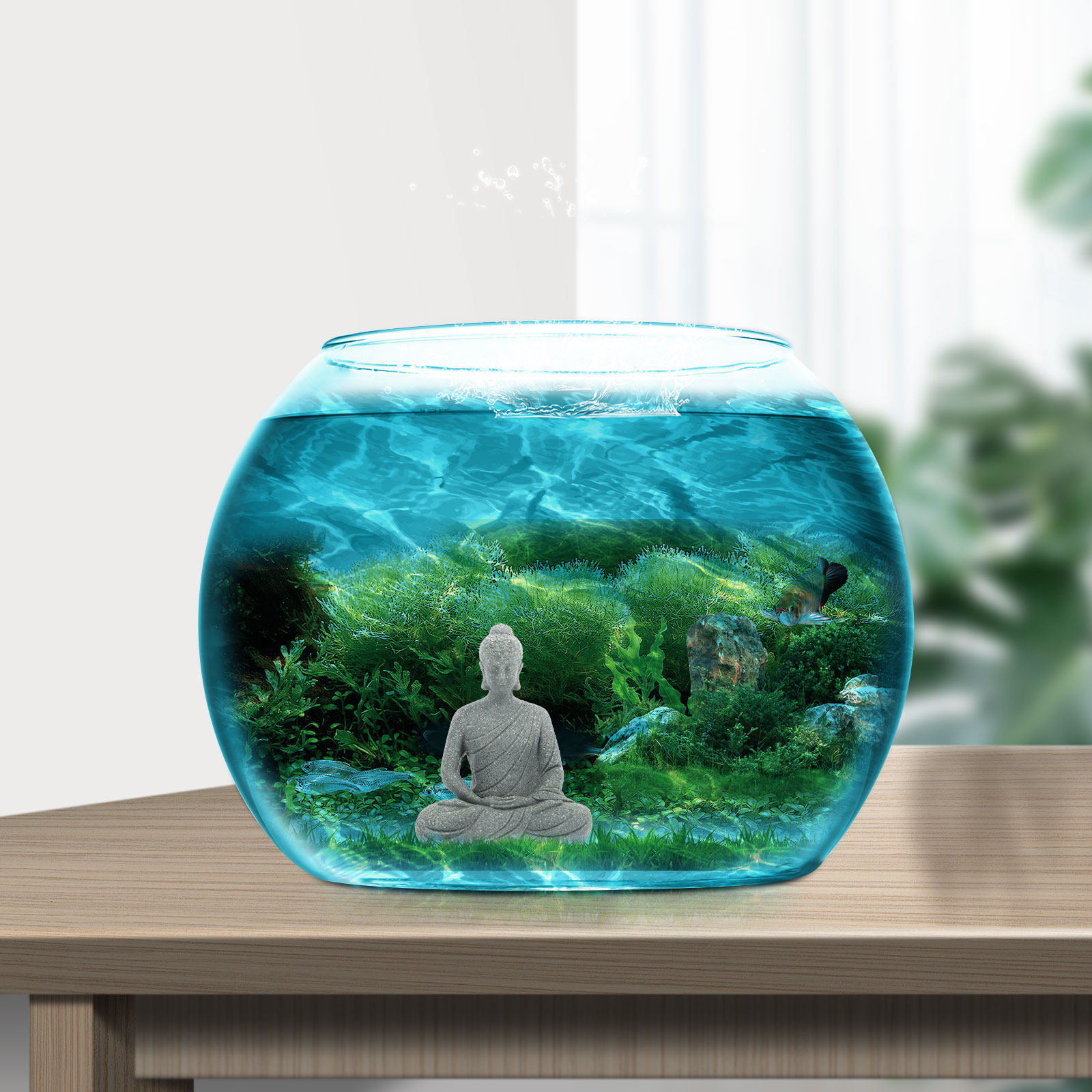 Mini Buddha Statue Resin Aquar - Aquarium Fish In recension och pris
